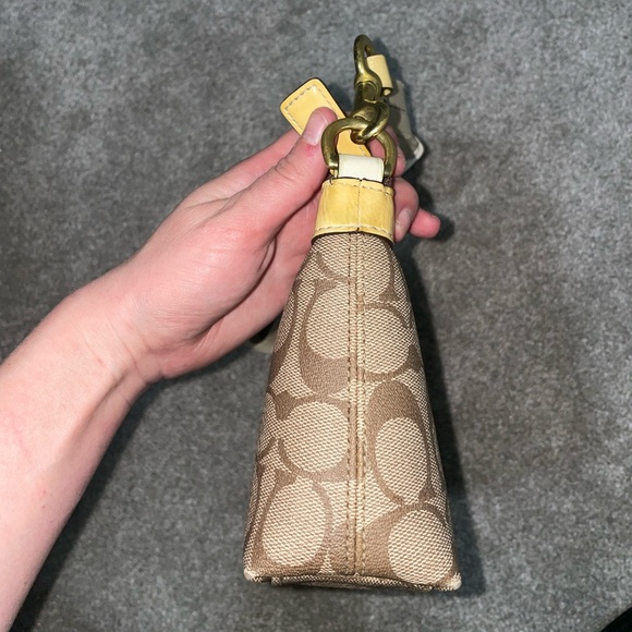 Coach Heritage Stripe Demi Small Handbag Brown & White Y2K Horse & Carriage Logo - Picture 5 of 7